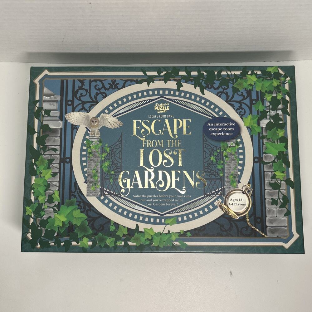 New Professor Puzzle Escape from the Lost Gardens An Escape Room Game 12+ Sealed